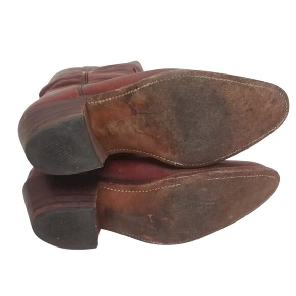 FRYE Mens Billy Mahogany Vintage Leather Western Cowboy Boots Mens Size 9.5 - Picture 6 of 9